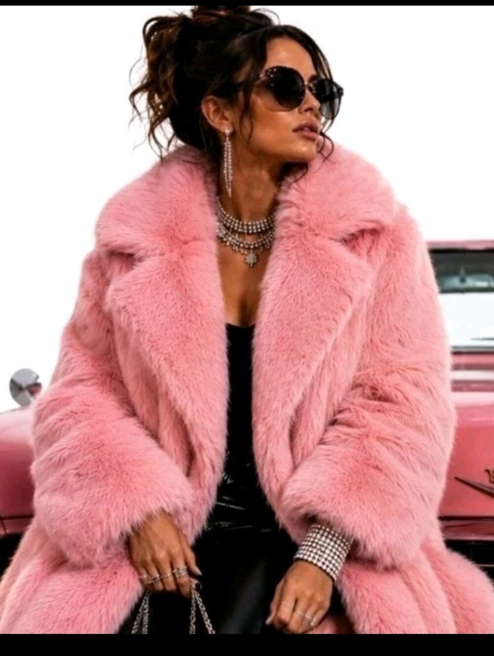 ASOS Pink Faux Fur Statement Coat | Ultra Soft & Warm | Size XL